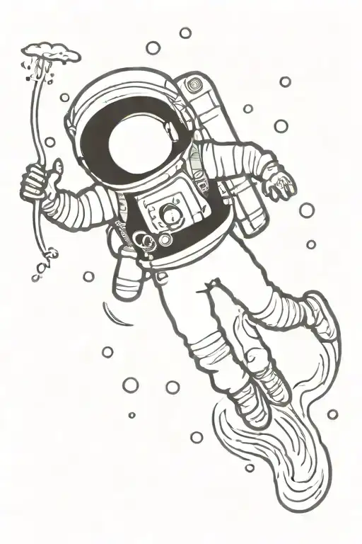 Astronaut Diving In Water Darken Everything Add More
