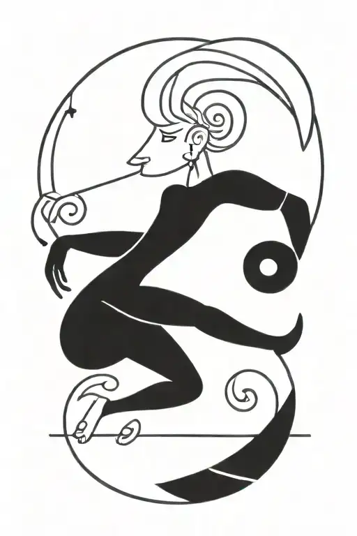 Zodiac Sign Aries Blackwork
