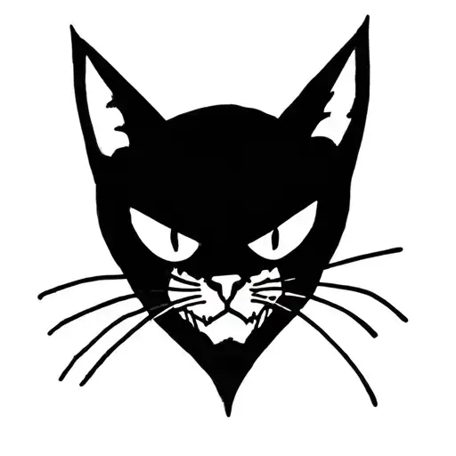 Villain Cat Silhouette Face