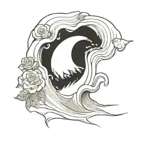 Redwood Trees And Roses And Ocean Wave Crashing