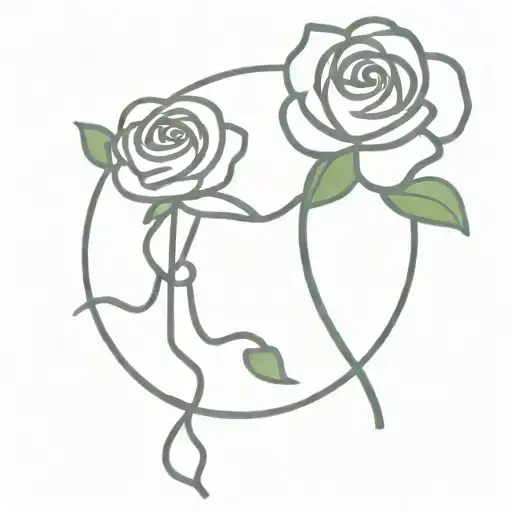 Roses And Gemini Zodiac Sign Intertwined