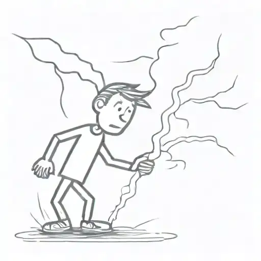 Guy Being Struck By Lightning Comedic