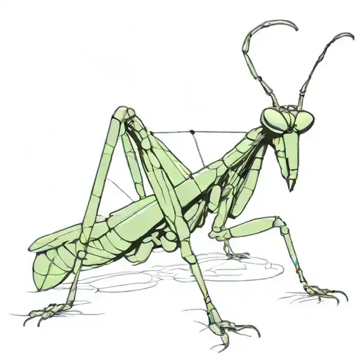 Praying Mantis Line Drawing