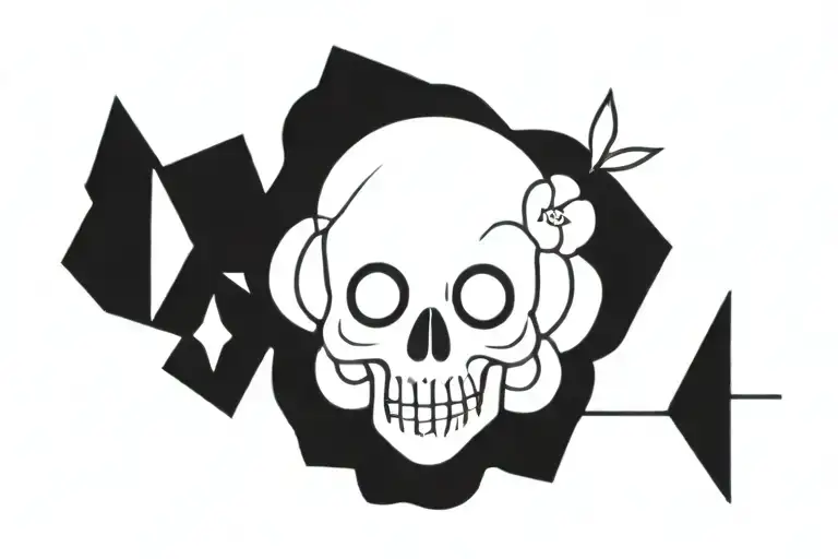 Skull And Flowers
