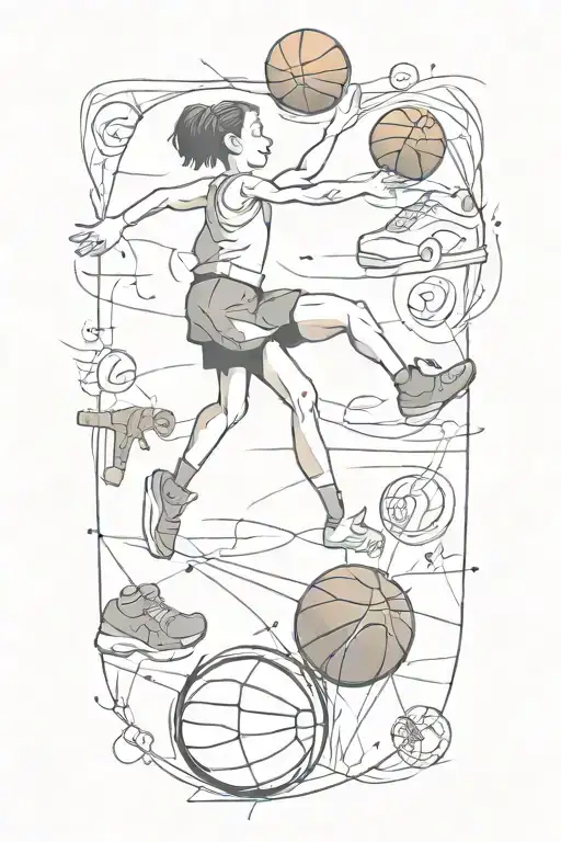 A Basketball And Ballet Shoes