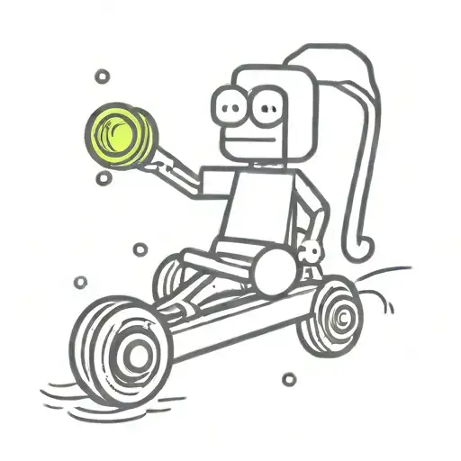 A Roller With Neon Light Line