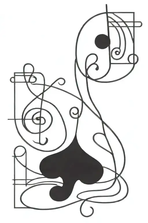 Treble And Bass Clef Tattoo In One Line
