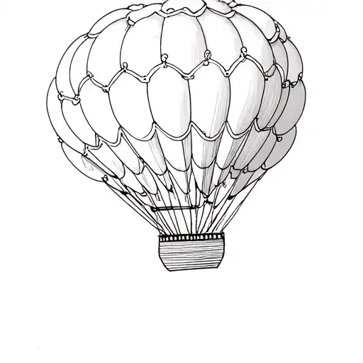 Single Hot Air Balloon Floating But Its Made Of A Bunch Of Small Balloons Like On Tue Movie Up