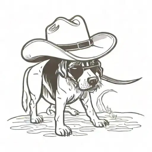 English Labrador Dressed As Cowboy