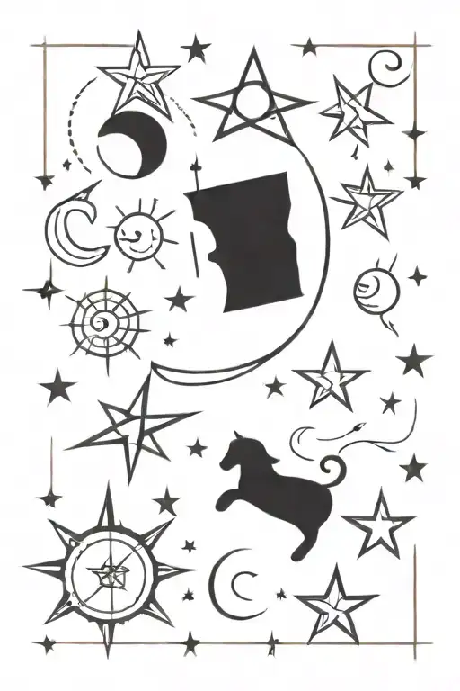 Astrological Symbols Stars Moon