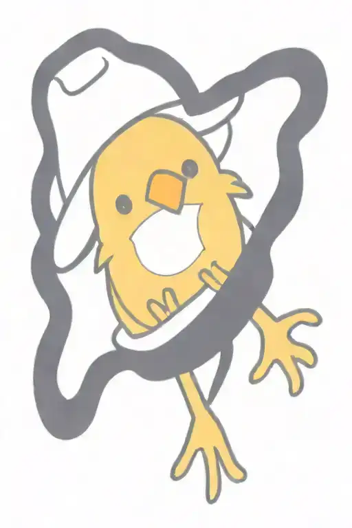 Baby Chick Wearing Cowboy Hat Wrapped Loosely