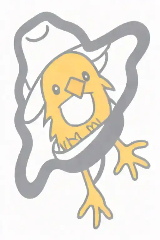 Baby Chick Wearing Cowboy Hat Wrapped Loosely