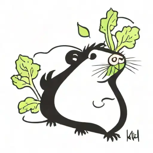 Guinea Pig Eating Lettuce