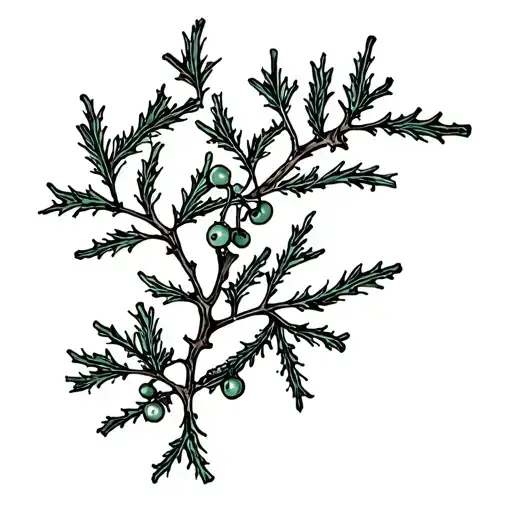 Juniper Branch With Berries