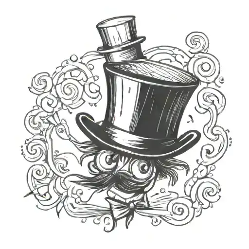 Top Hat Bow Tie Eye Patch
