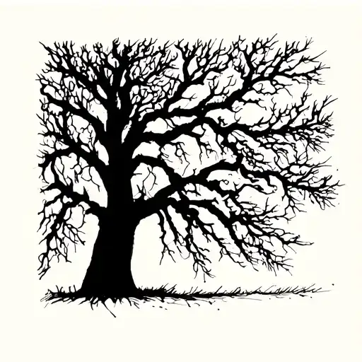 Tree Silhouette Winter No Leafs Growing Simple