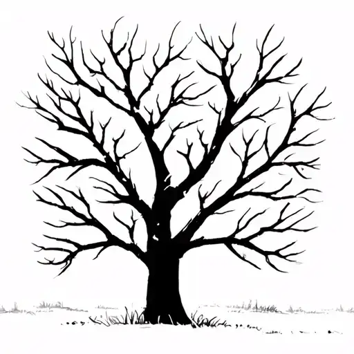 Tree Silhouette Winter No Leafs Growing Simple