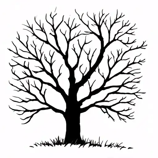 Tree Silhouette Winter No Leafs Growing Simple