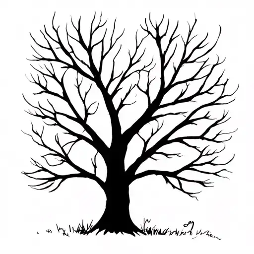 Tree Silhouette Winter No Leafs Growing Simple