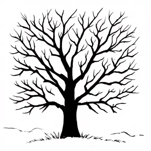 Tree Silhouette Winter No Leafs Growing Simple