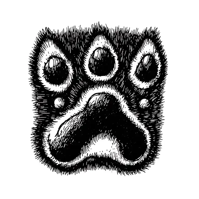 Inked Cat Paw Print
