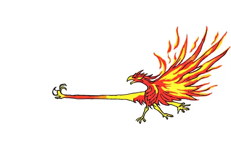 Phoenix Rising From Flames
