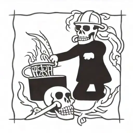 Skull Fire Fighter Surrounded