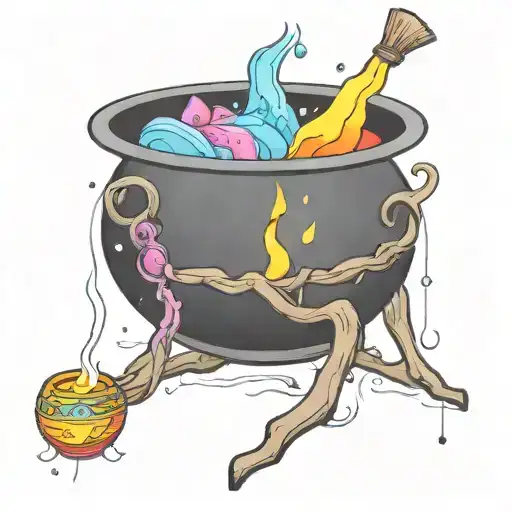 Colorful Cosmic Space Galaxy Crystals Blank Witch Cauldron Simple