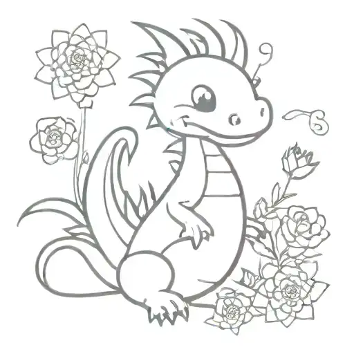 Dragon And Flowers