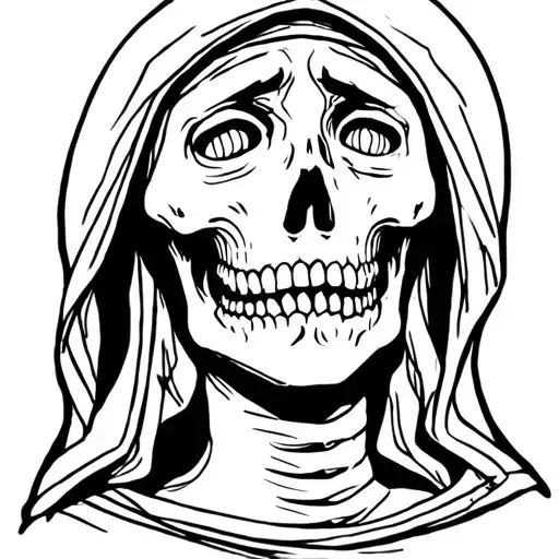 Virgin Mary Crying Skeleton