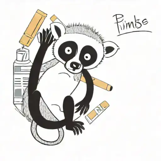 A Sleeping Lemur Surrounded By Art Supplies