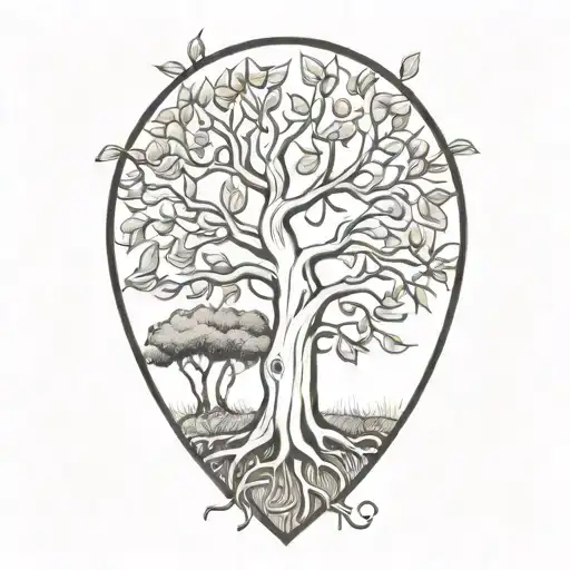 Half Sleeve Morton Bay Fig Tree With Roots