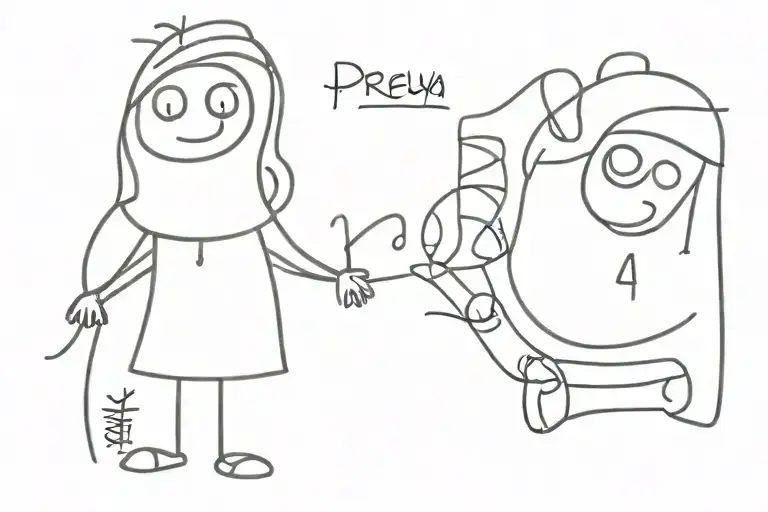 Lines Around Text 'Preeya' Name