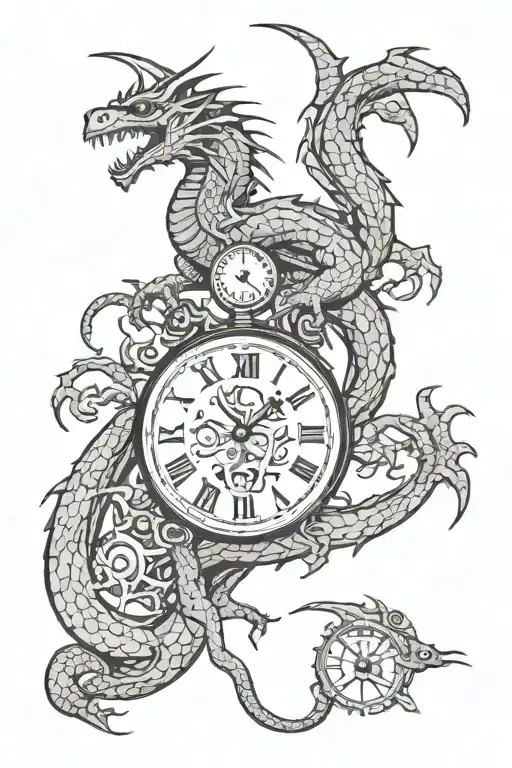 A Long Dragon And A Clock