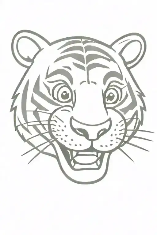 Cartoon Tiger Smiling