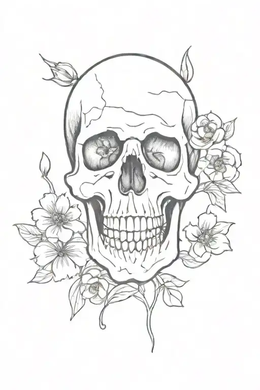 Skull And Flowers
