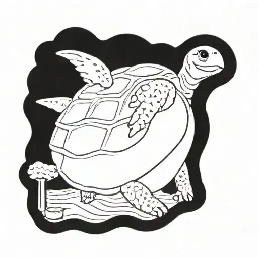 Stoner Sea Turtle Golfing Drinking Beer