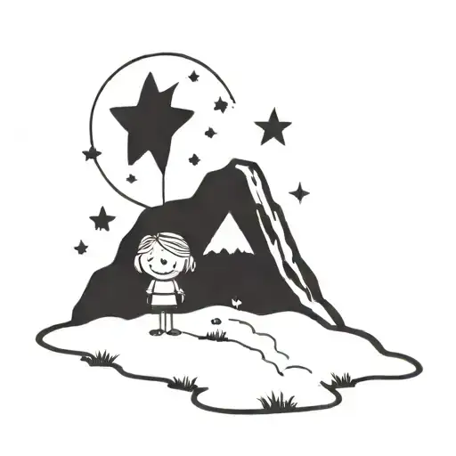 A Black Mountain With A Child Mirando 4 Stars