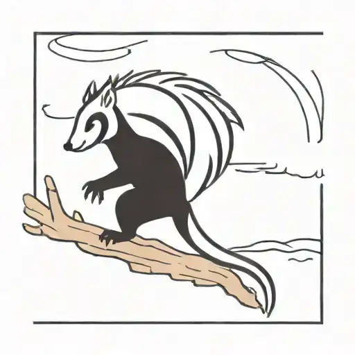 A Horizontal Oriented Image Of An Animal Skunk