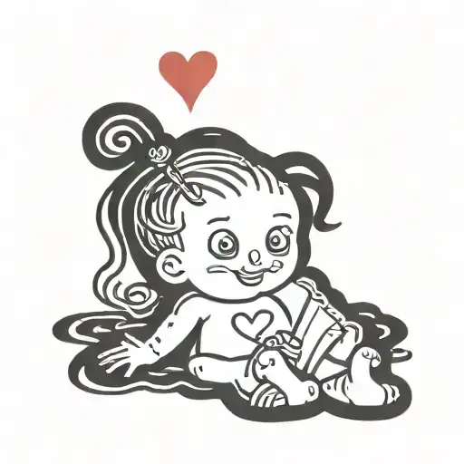 Baby Girl With Heart