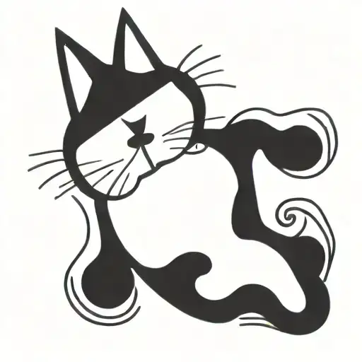 A Cat Lying On The Floor Drawing On A Piece Of Paper