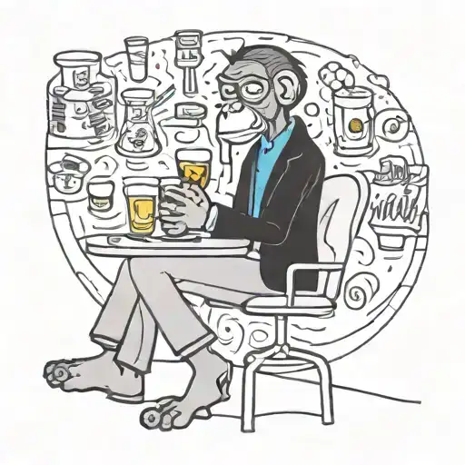 Blue Monkey And Bojack Horseman Drining Alcohol