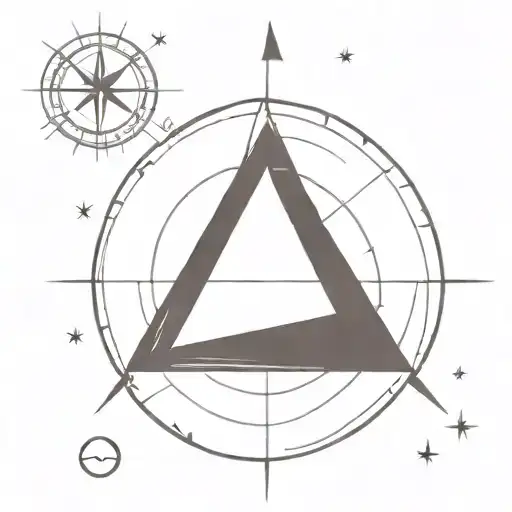 A Minimalist Tattoo Of A Compass Rose Symbolizing Travel And Exploration