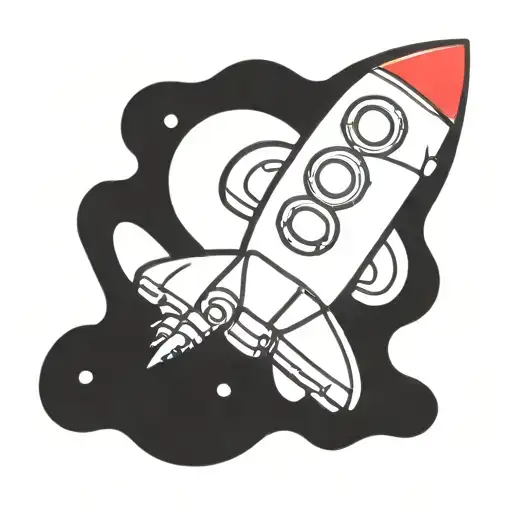 Red Gummy Bear On A Rocket Ship Navigating