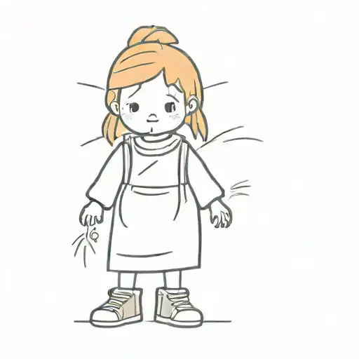 Little Girl Wearing Baggy Boys Clothes