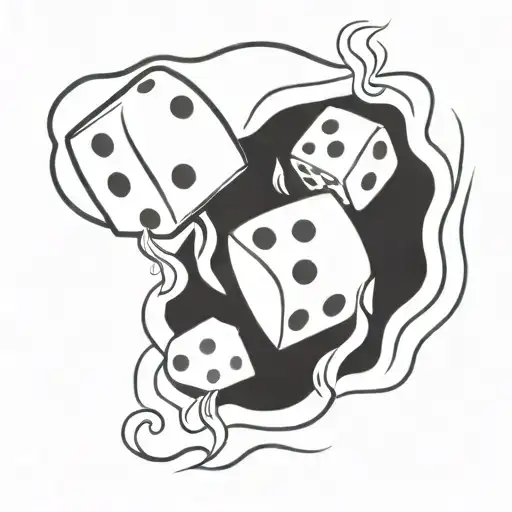 Three Dice On Fire