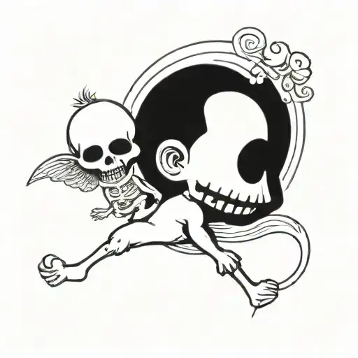 Cherub With Skull For A Head