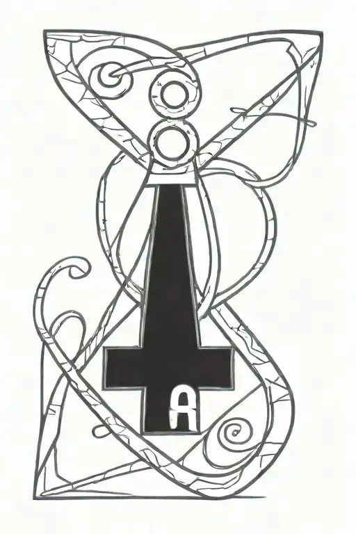The Ankh Symbol With The Initials W And D In The Middle