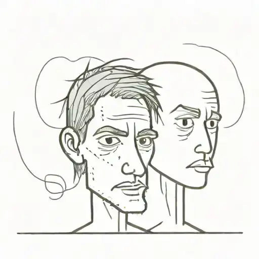 A Male Face Split With One Side Being Ugly And The Other Being Handsome