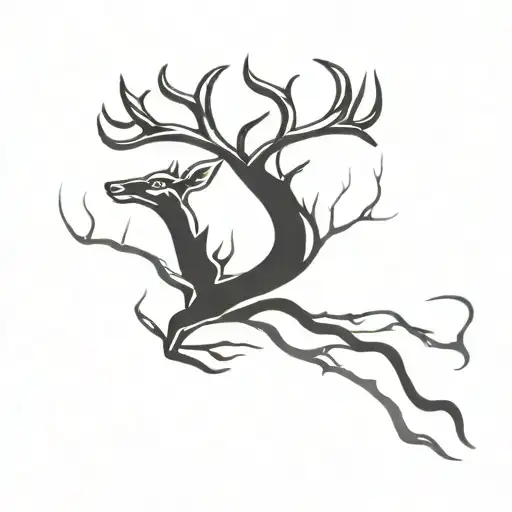 Deer Antlers Tattoo Design